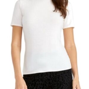 Rachel Rachel Roy Size Large Turtleneck Short Sleeve Cross Over Back Top